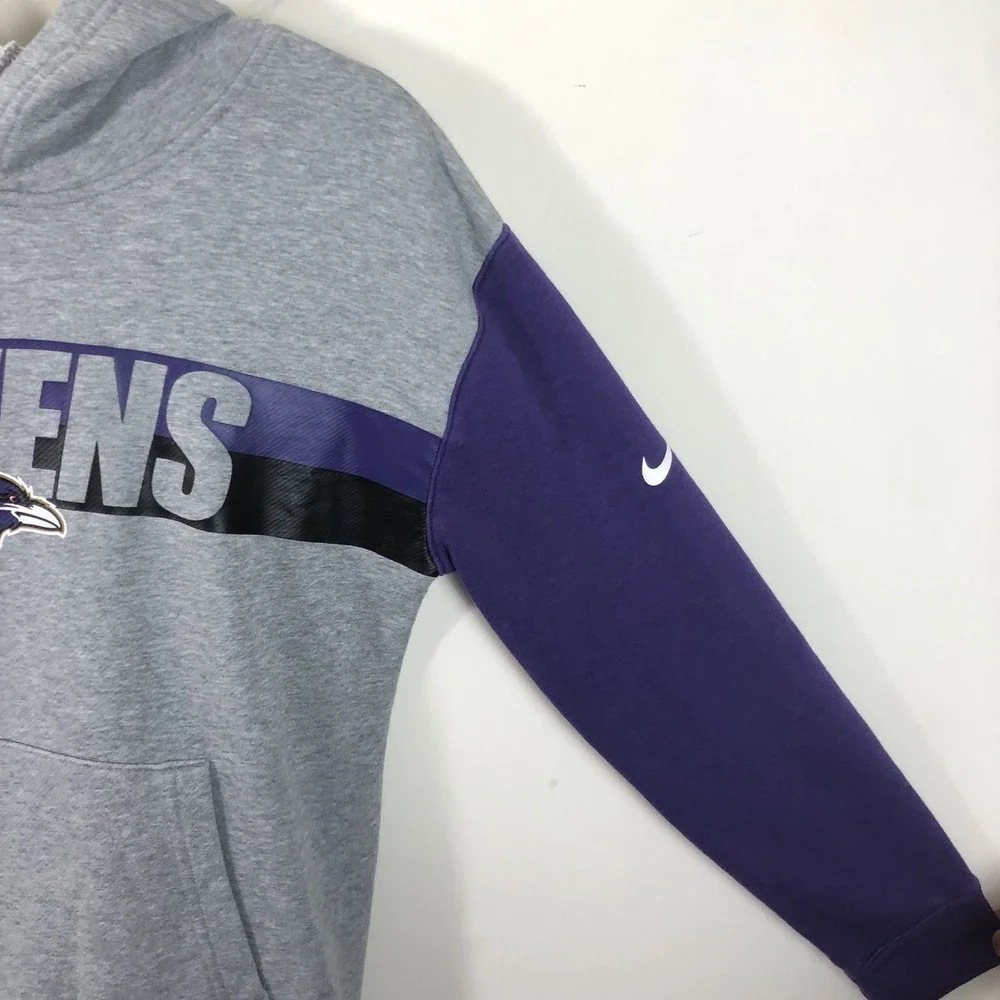 Nike Baltimore Ravens NFL Hoodie Sweatshirt Youth Sz L(14/16) Gray Black Purple